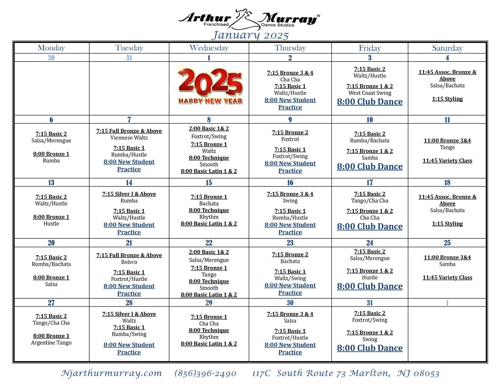 January Calendar 2025