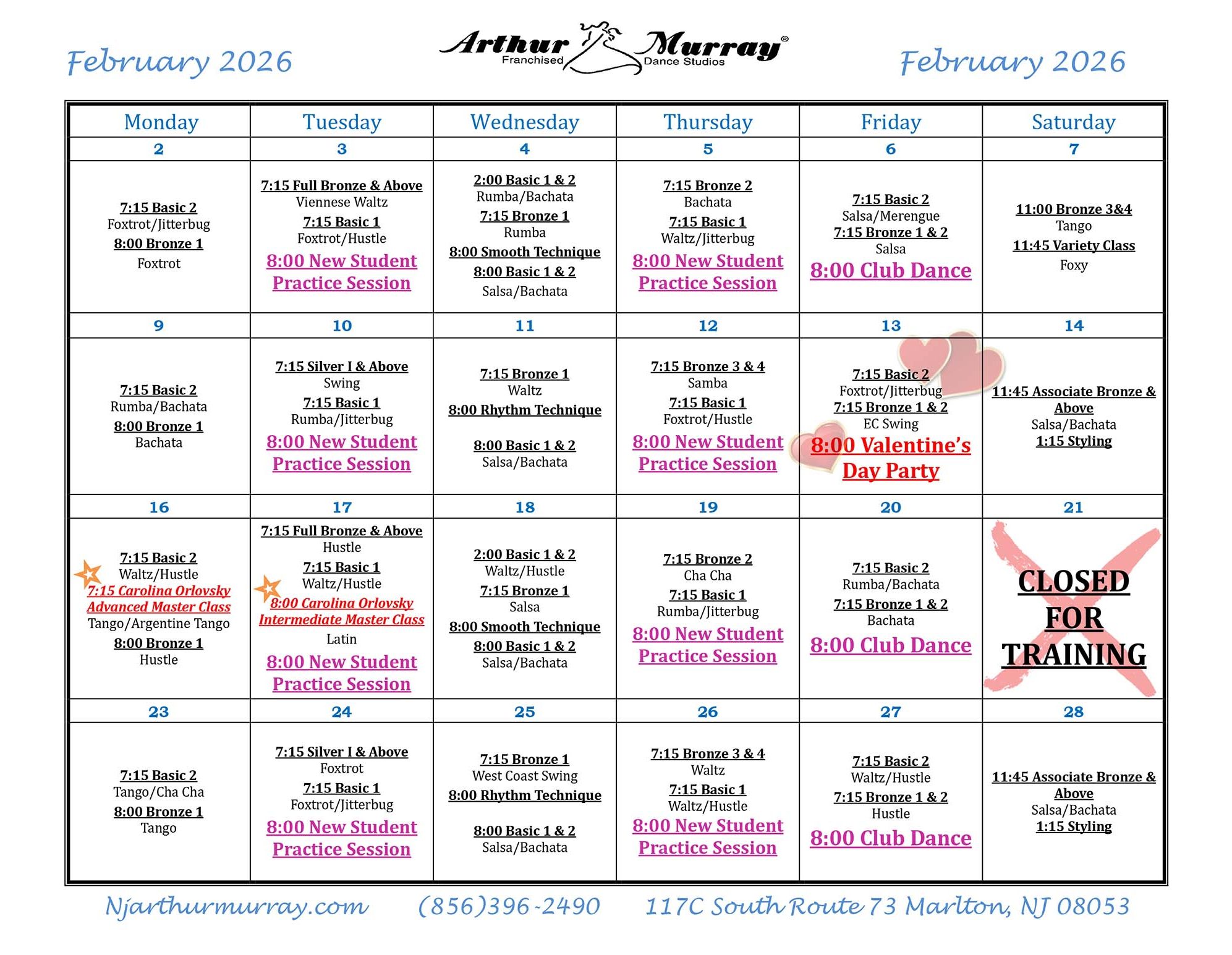 February Calendar 2026