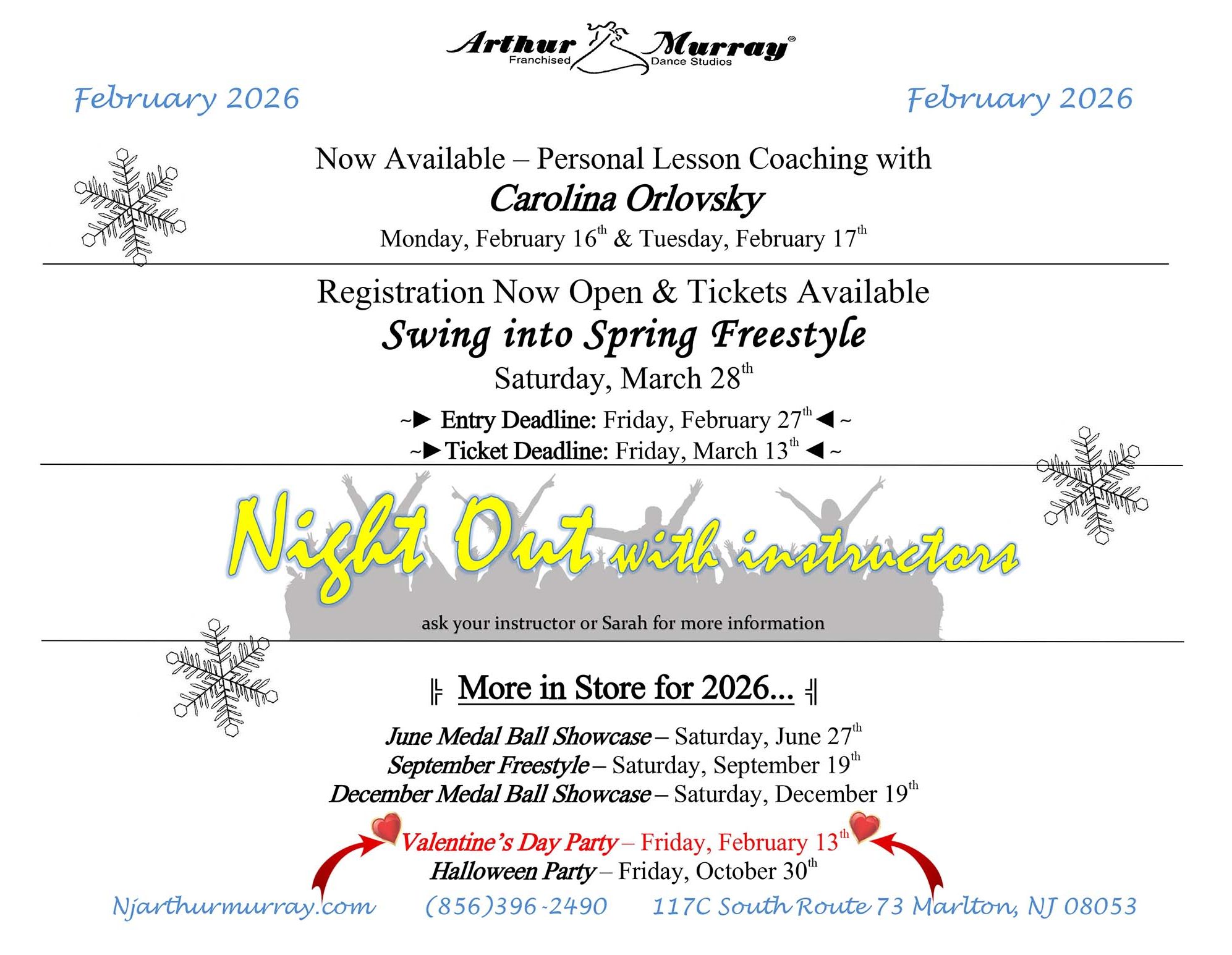 February Schedule 2026